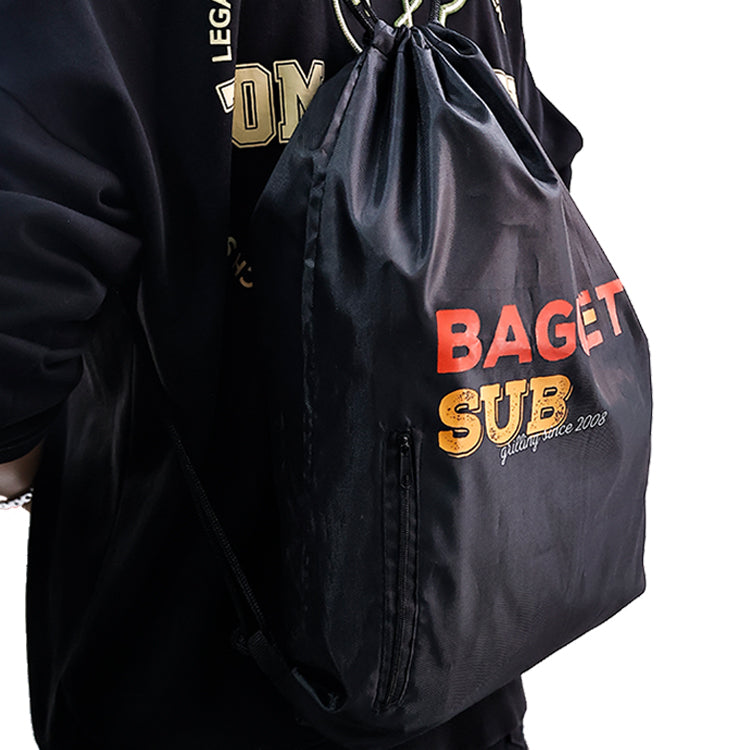 Black Backpack Drawstring Bag