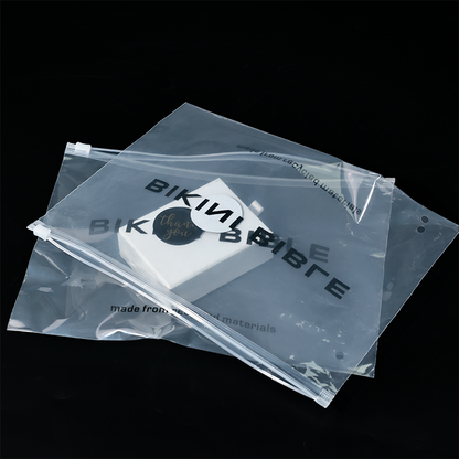 Transparent plastic ziplock bag