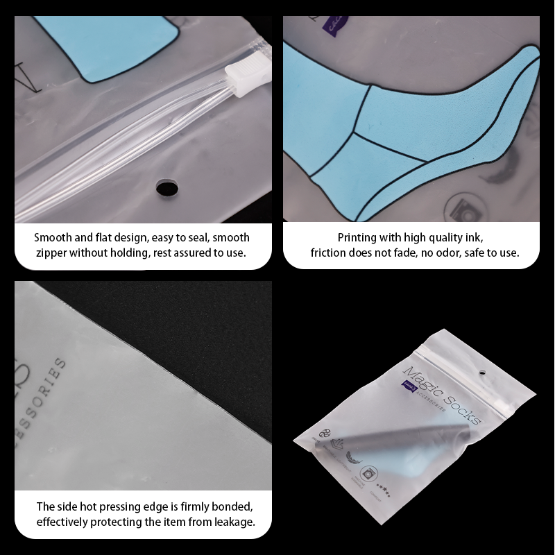 Small size transparent frosted zipper bag