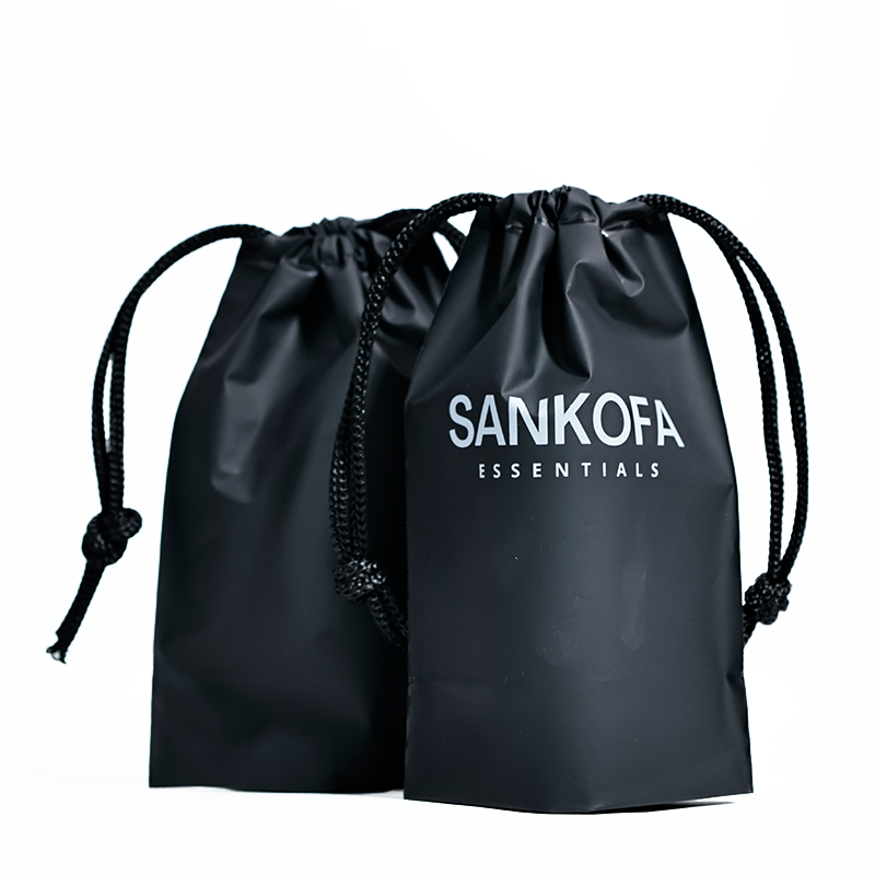 Black small size bottom drawstring bag