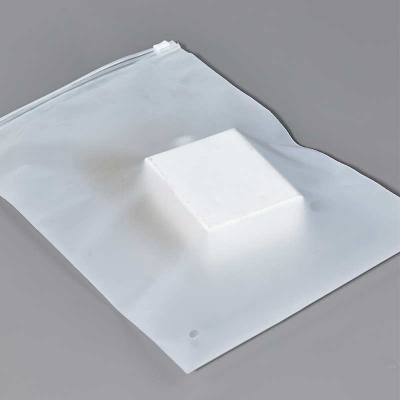 Transparent frosted zipper bag