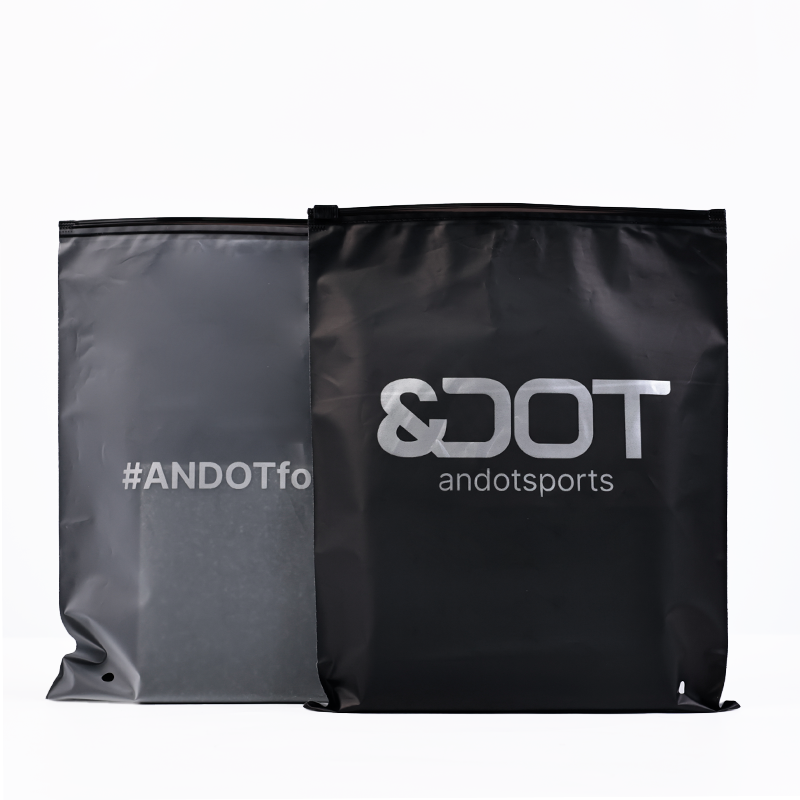 Single-sided transparent frosted pattern hot silver zipper bag