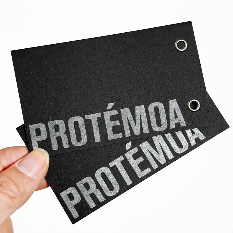 Black printed silver bimetallic buckle card