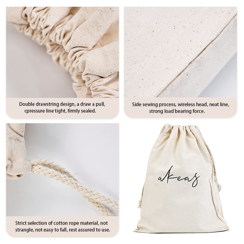 Same style multi-size linen drawstring bag