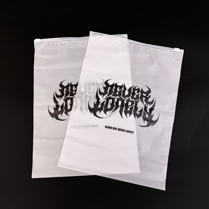 Transparent frosted ziplock bag