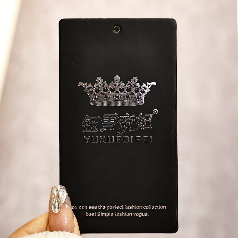 Black hot stamping silver tag