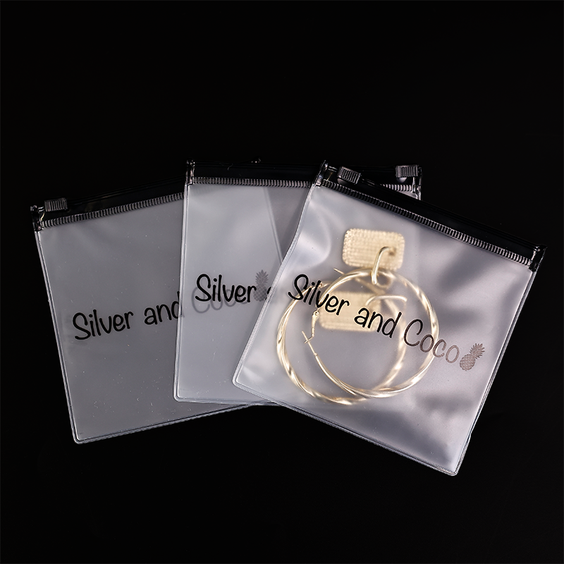Small size transparent frosted zipper bag
