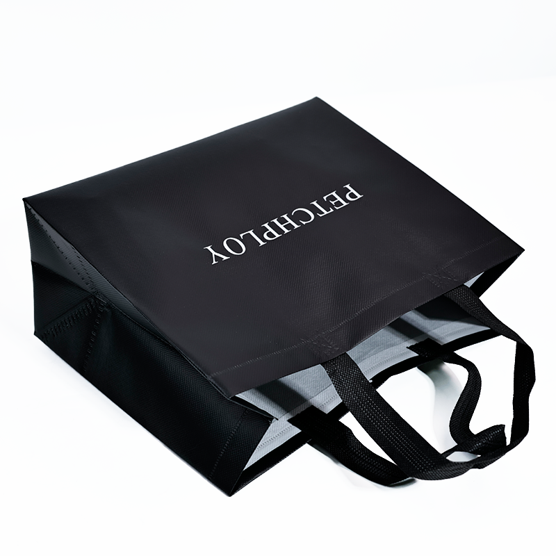 Black glossy multi-size non-woven tote bag
