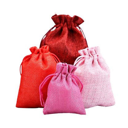 Red Series Drawstring Linen Bag