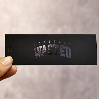 Black long UV printed hangtag