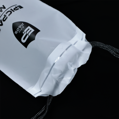 White frosted small size bottom drawstring bag