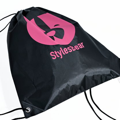 Black polyester backpack bag