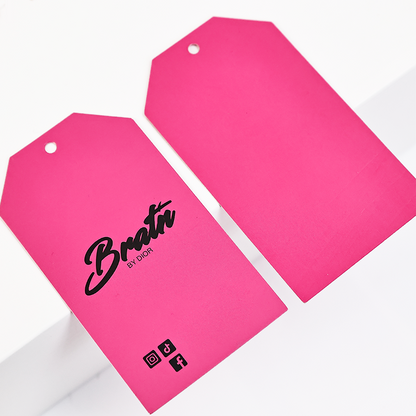 Pink print black tag