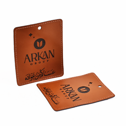 Brown embossed imitation leather hangtag