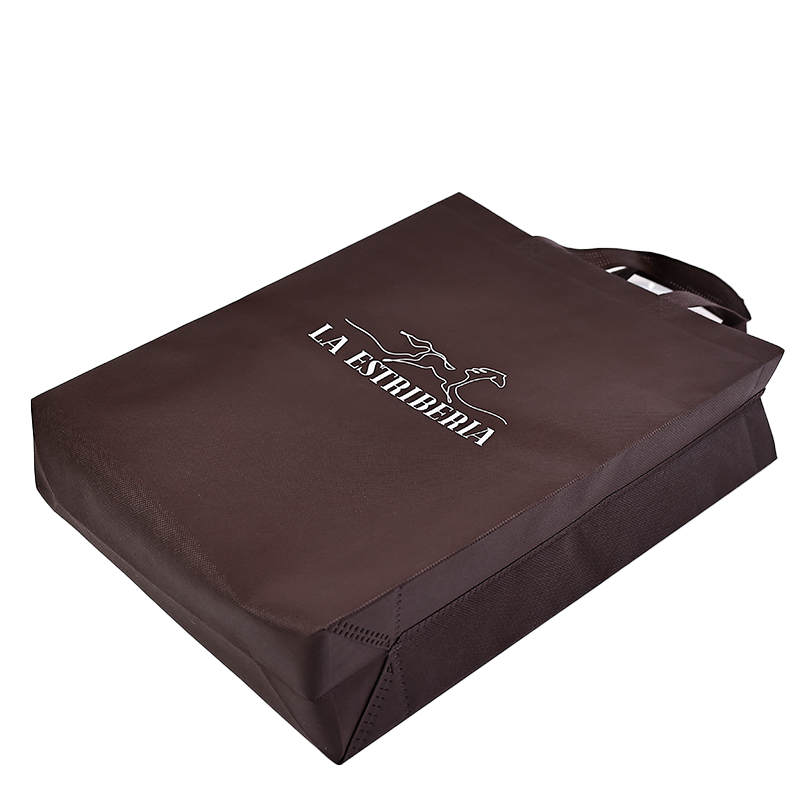 Brown long non-woven tote bag