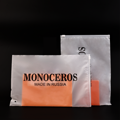 Transparent frosted long zipper bag