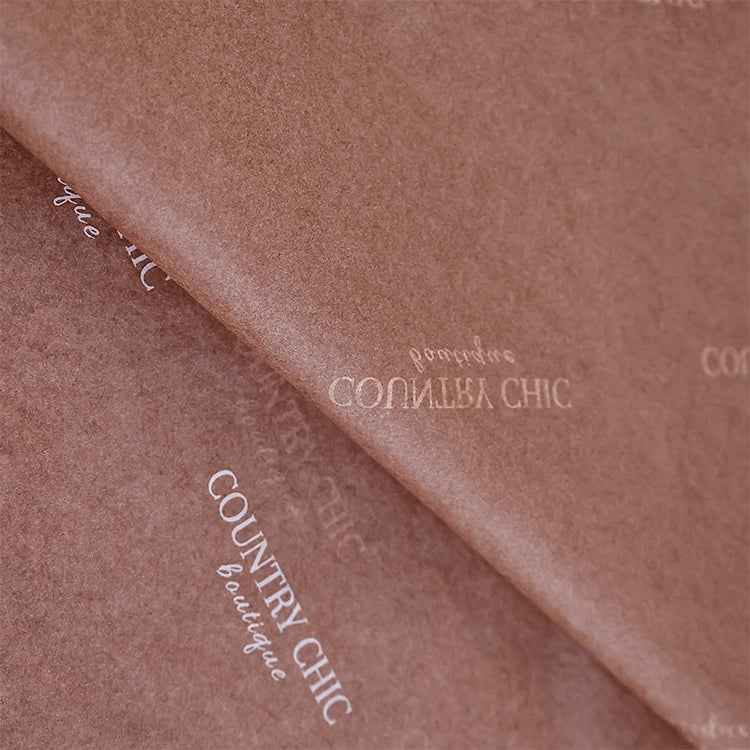 Chocolate wrapping paper with white pattern printing