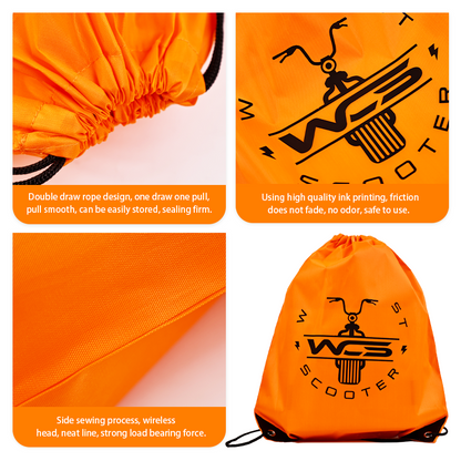 Orange Backpack Drawstring Pocket