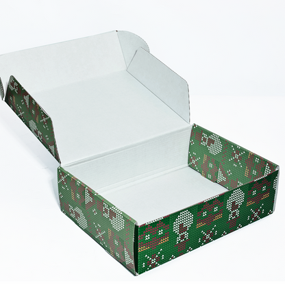 Full version of the Christmas pattern corrugated airplane box
