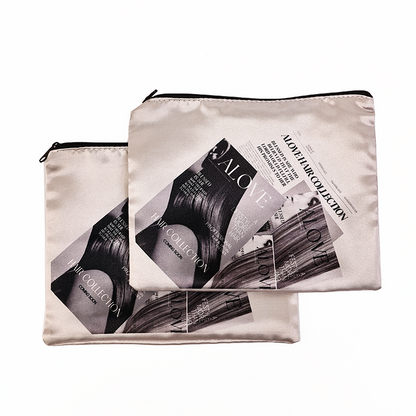All over printed silk zipper bag
