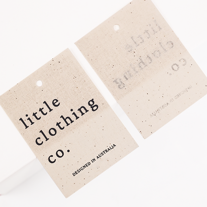 Linen material black tag