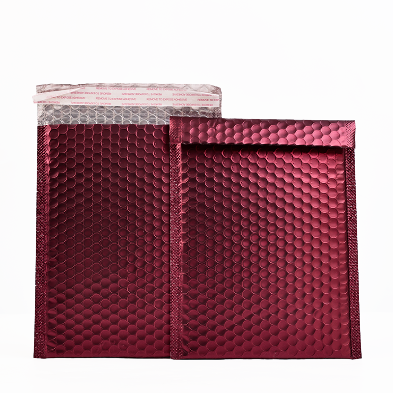 Wine red self-adhesive aluminized bubble courier bag