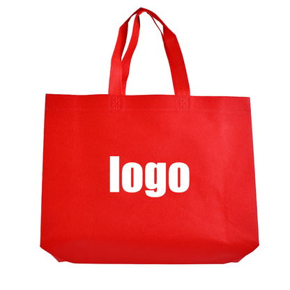 Red non-printed non-woven tote bag