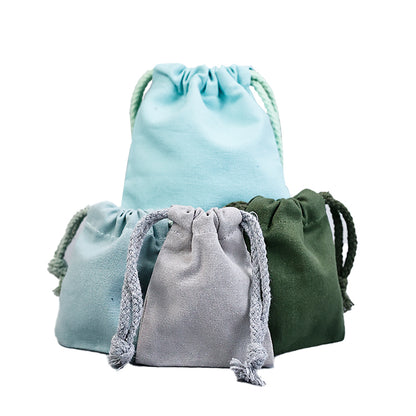 Blue drawstring cotton bag