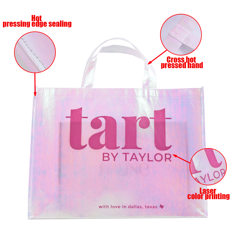 Laser gradient large size non-woven handbag