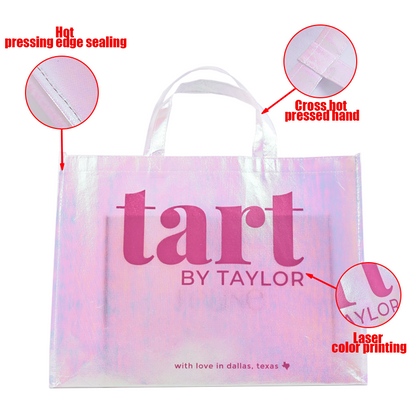 Laser gradient large size non-woven handbag