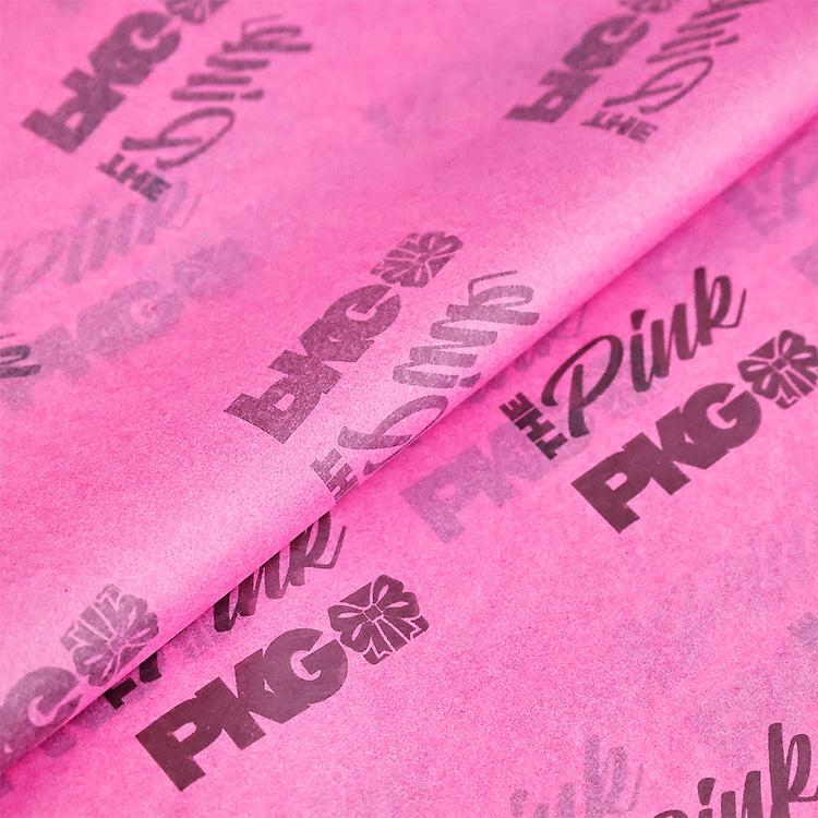Rose pink wrapping paper with black pattern printing