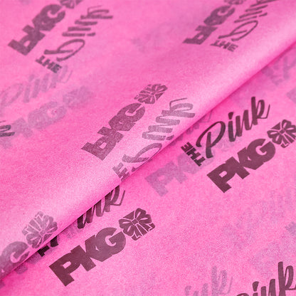 Rose pink wrapping paper with black pattern printing