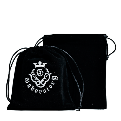 Small size black flannel drawstring bag