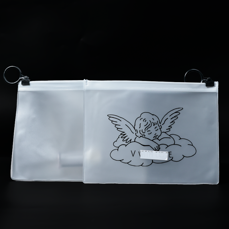 Transparent frosted zipper bag