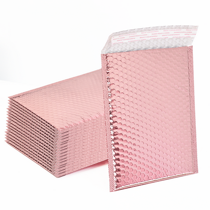 Pink gold self-adhesive aluminized bubble courier bag