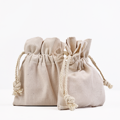 Small size linen drawstring bag