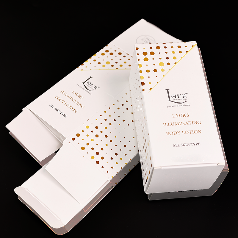 White cardboard pattern hot silver packaging box