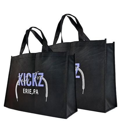 Black non-woven tote bag with bottom