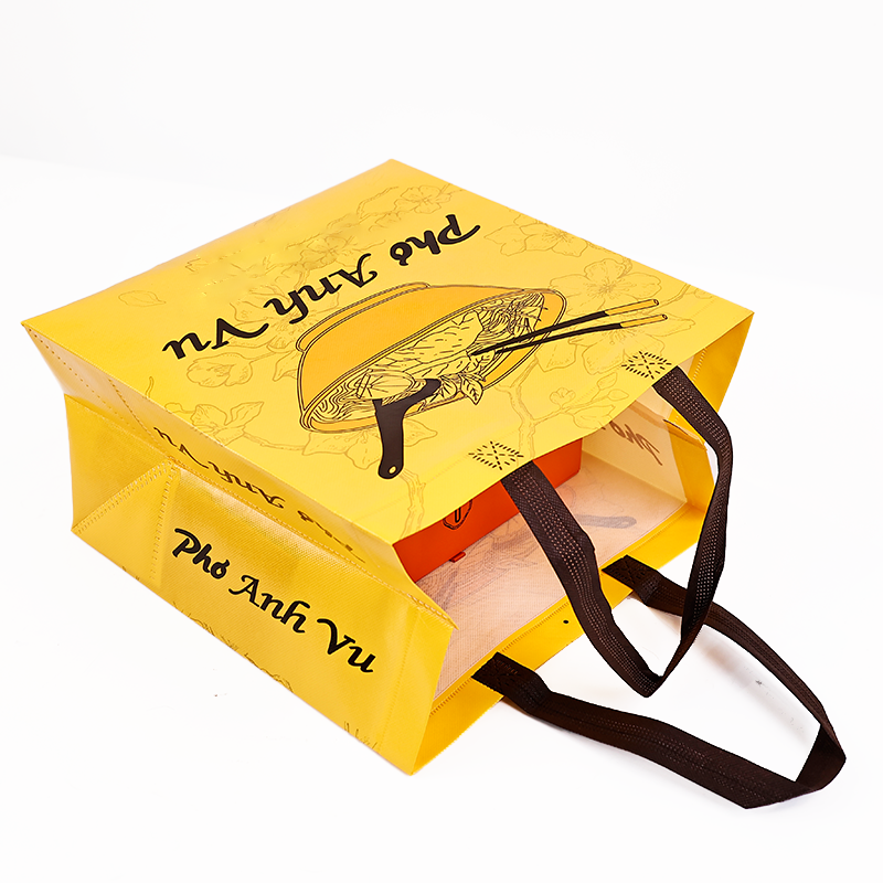 Yellow powder pattern non-woven food packaging bag