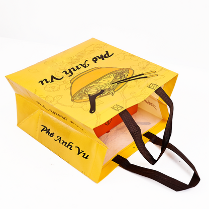 Yellow powder pattern non-woven food packaging bag
