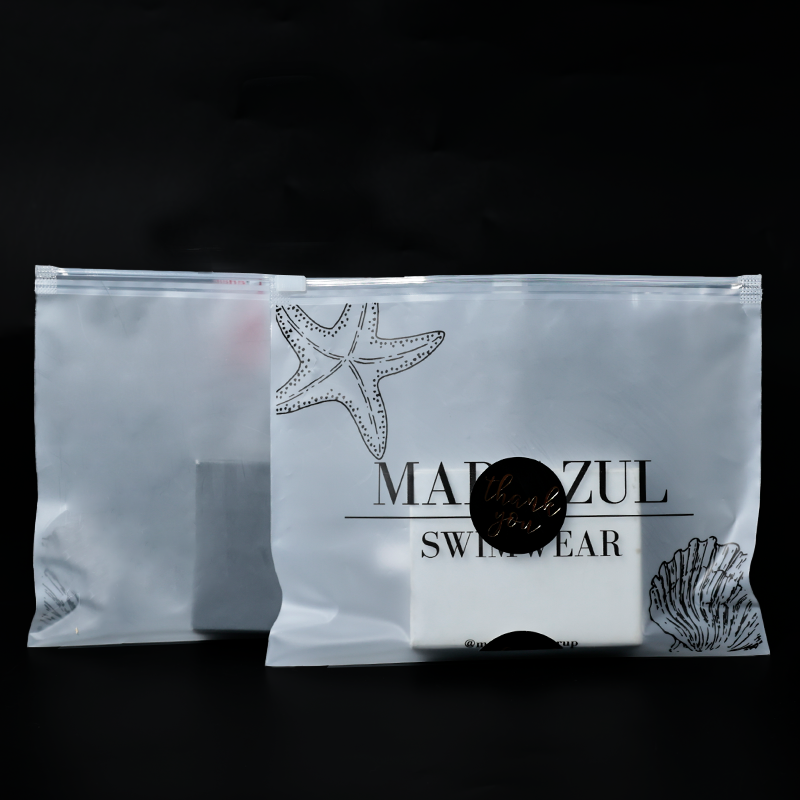 Transparent frosted ziplock bag