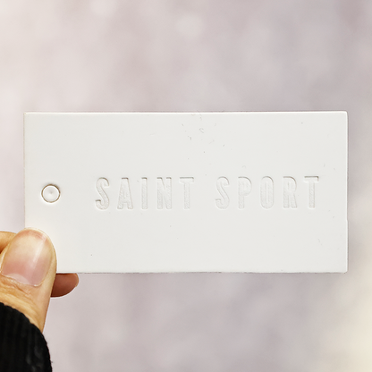 Embossed hangtag