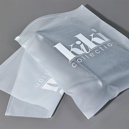 Transparent frosted ziplock bag