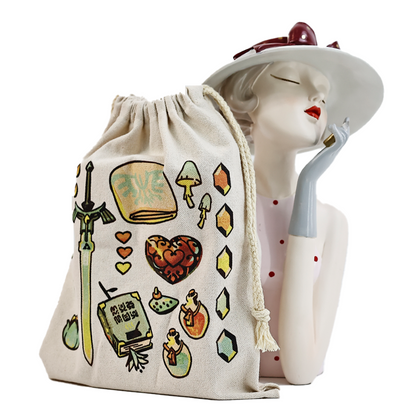 Double rope linen drawstring bag