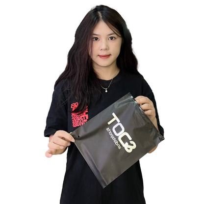 Single-sided transparent frosted pattern hot silver zipper bag