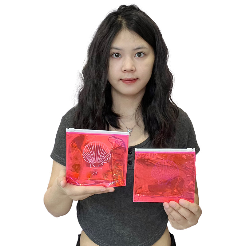 Pink PVC Zipper Bag