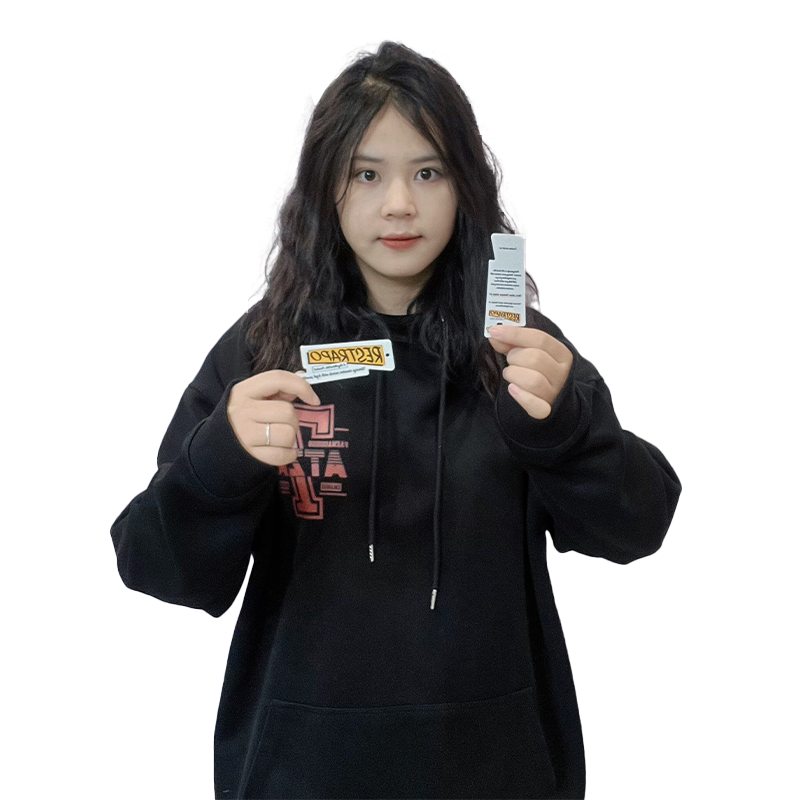 Special-shaped hangtag design double-sided printing