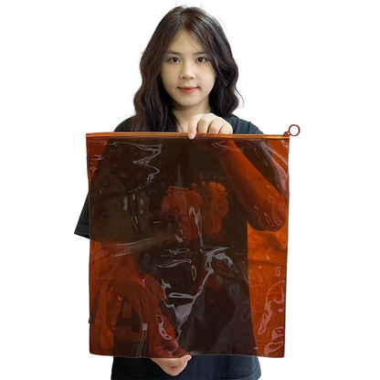 Brown Large Size PVC Zipper Bag