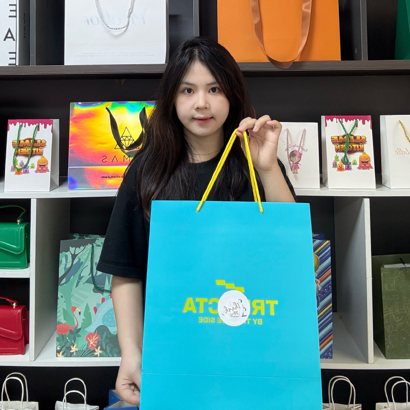 Blue green large size paper bag