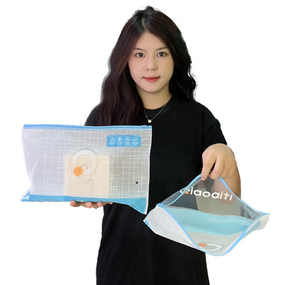 Blue double-sided multi-style long zipper bag